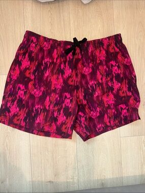 Men's Athletic Swim Shorts in Pink Pattern